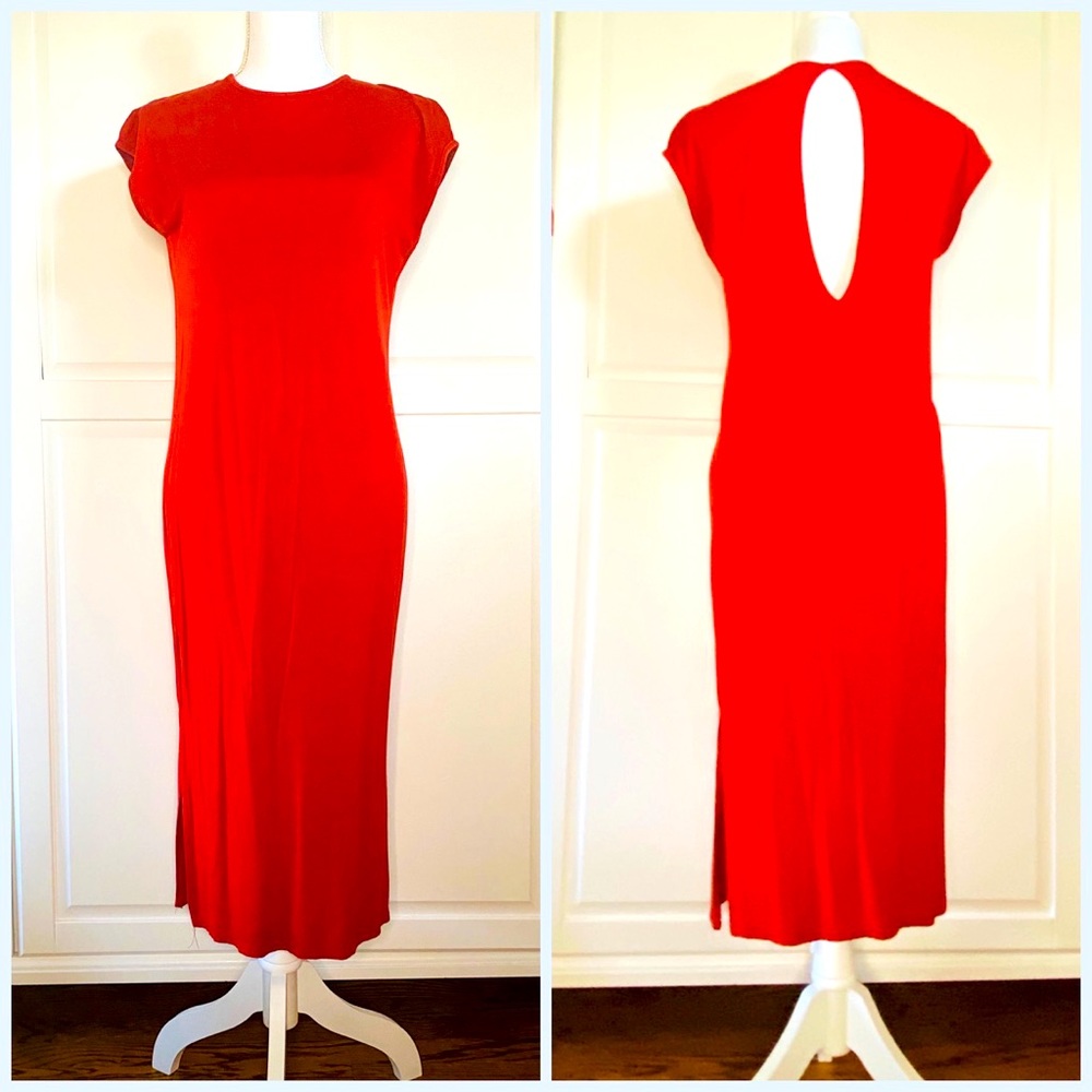 Keyhole-Back Midi Sheath Dress